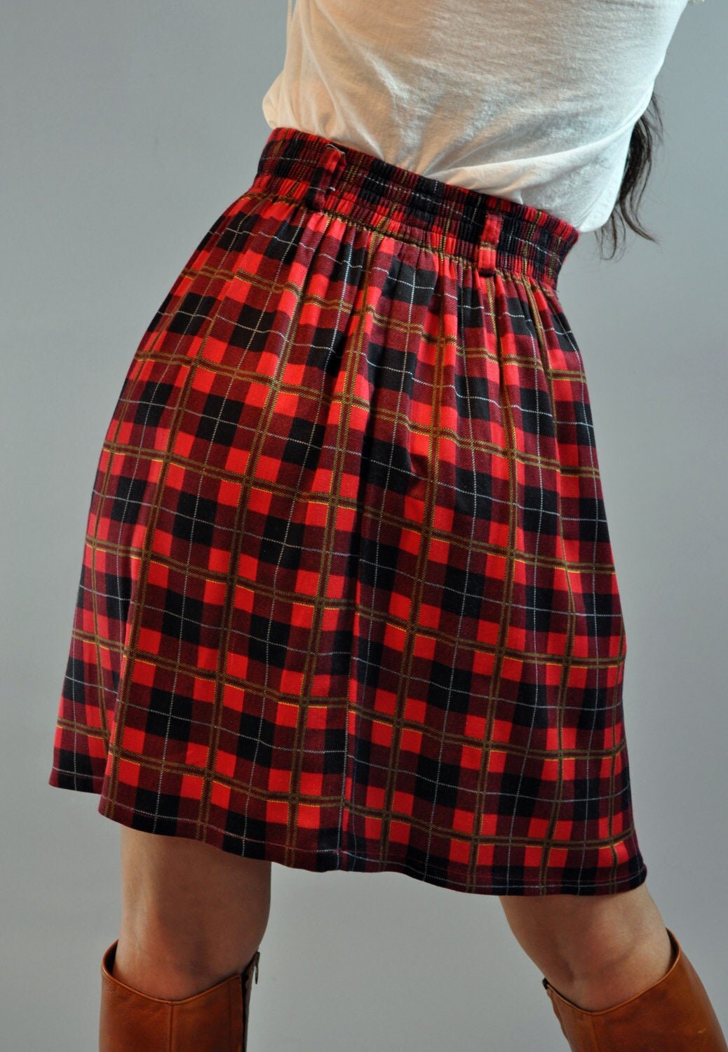 80s vintage PLEATED SKIRT / Schoolgirl Skirt / high waisted