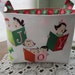 Reversible Organizer Fabric Christmas Carolers Joy Bin Basket Storage Caddy Storage