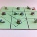 Monopoly tic tac toe game. Hats vs shoes. Made from vintage game token pieces and a real board game.