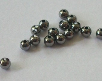 Gunmetal finish over brass ROUND Beads - 100 pieces per lot jewelry findings Available in 2.5mm, 3mm, 4mm, 5mm, 6mm