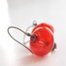 Christmas Earrings, Red Hollow Glass Earrings