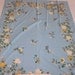 50s Aqua Cottage Chic Tablecloth PLUS Eight Napkins Floral Beachhouse