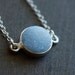Soft Grey Agate Druzy Necklace - Sterling Silver - Layering Necklace