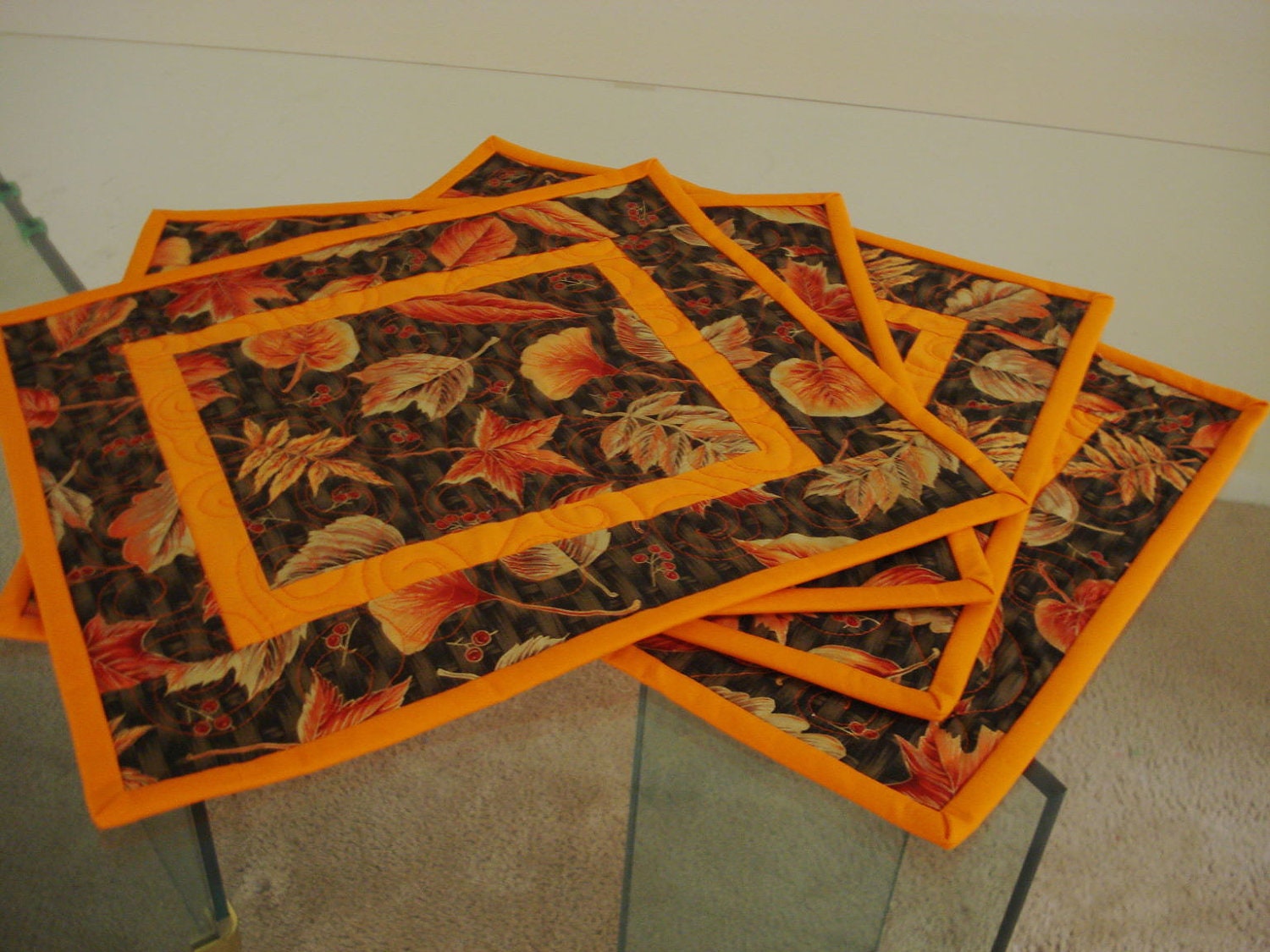 Quilted Placemats Autumn Harvest Set of 4
