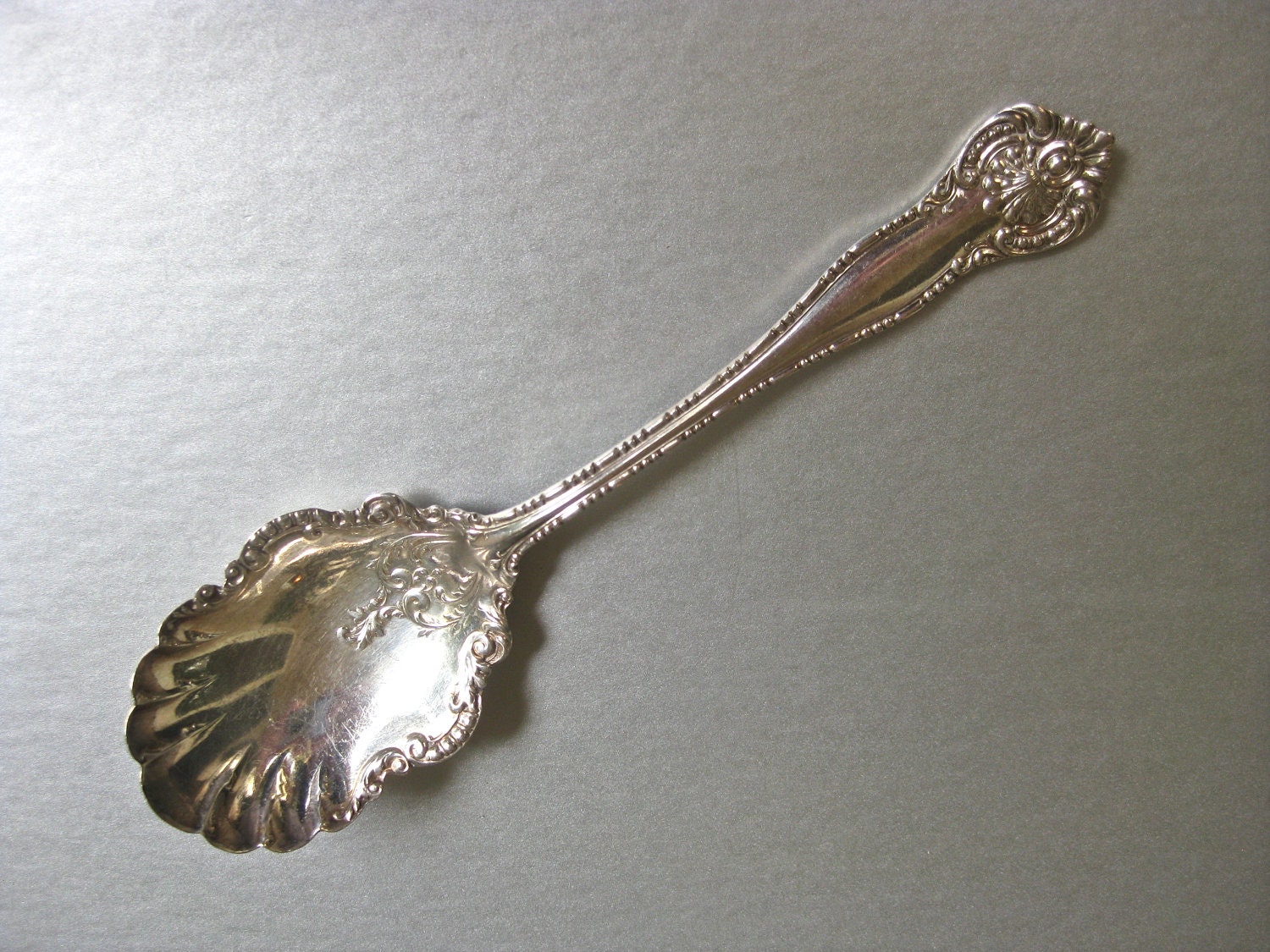 Antique Silverplate Berry Spoon York 1900 Wm Rogers Serving