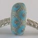 OOAK Organic Silver Foil Handmade Lampwork European Charm Bead - SRA - Fits Troll/Biagi etc
