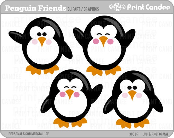 Penguin Friends Digital Clip Art Personal and Commercial