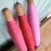 Industrial Wooden Silk Wrapped Spools - Set of 3 in Fuchsia Red Orchid - Instant Collection Thread Decoration Display
