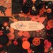 SALE - Halloween Button Picture Frame in Orange and Black for 4"x6" Photo