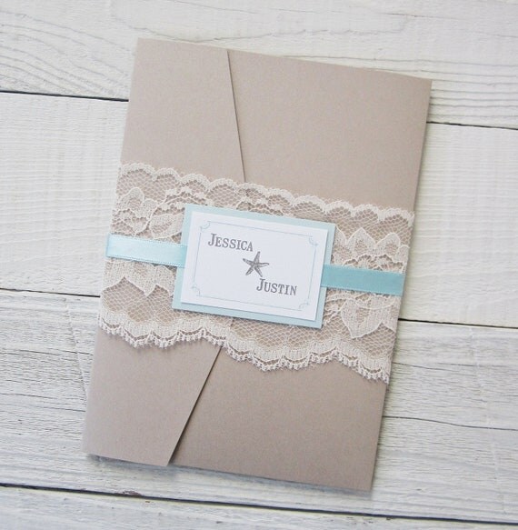 Rustic Beach Wedding Invitation Starfish Ocean Tropical Rustic Beach Wedding Invitation Starfish Ocean Tropical