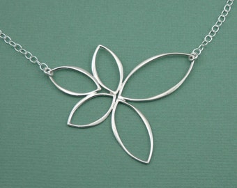 Lotus Necklace - Sterling Silver Necklace, Lotus Jewelry, Yoga Necklace, Lotus Flower Necklace, Yoga Gifts, Buddhist Jewelry