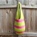 Pink and Green Market Bag Beach Tote ( 100% cotton )