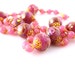 SOLD: SALE Pink Wedding Cake Bead Necklace - Glass Beads - Vintage Jewelry