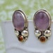 vintage find sterling silver AMETHYST AND TOPAZ earrings