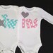 Boy Girl Twin bodysuits Bubblegum Pink and Aqua