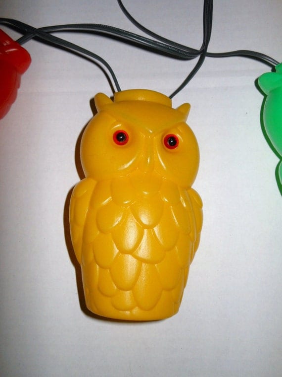 Vintage Blow Mold Owl Party String Lights RV / Camper Patio