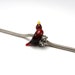 Red bird bead, lampwork glass redbird bead - Cardinal BHB