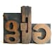 Vintage Letterpress Printers Blocks Wood Type Set of g G G