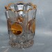 Vintage / Antique / Coin Dot / Toothpick / Holder / Pattern Glass / gold trim
