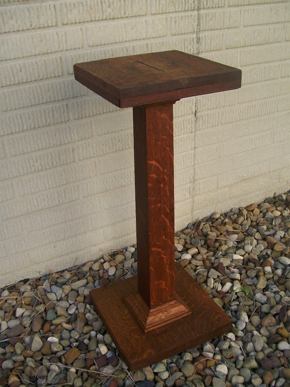 vintage plant stand mission style arts and crafts tiger oak