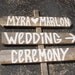 3 painted barn wood Wedding Signs 1 Stake directional name tags any word rustic country western sign