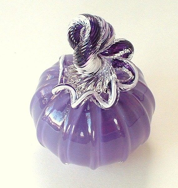 Hand Blown Glass Pumpkin Purple by ajjewelrydesigns on Etsy