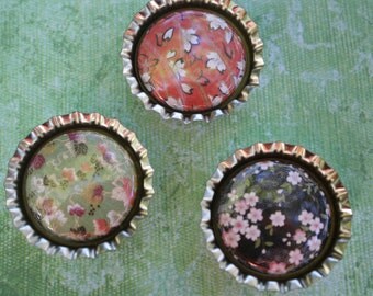 Set of 3 bottlecap magnets