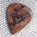 Treble and Bass Clef Heart - Handmade Laser Engraved Exotic Wood Guitar Pick - Bubinga