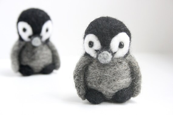 Pocket felted baby penguin made to order