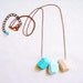 Turquoise Blue Geometric Necklace - Pastel Ombre - turquoise, blue, tan - Rare Diamonds Collection