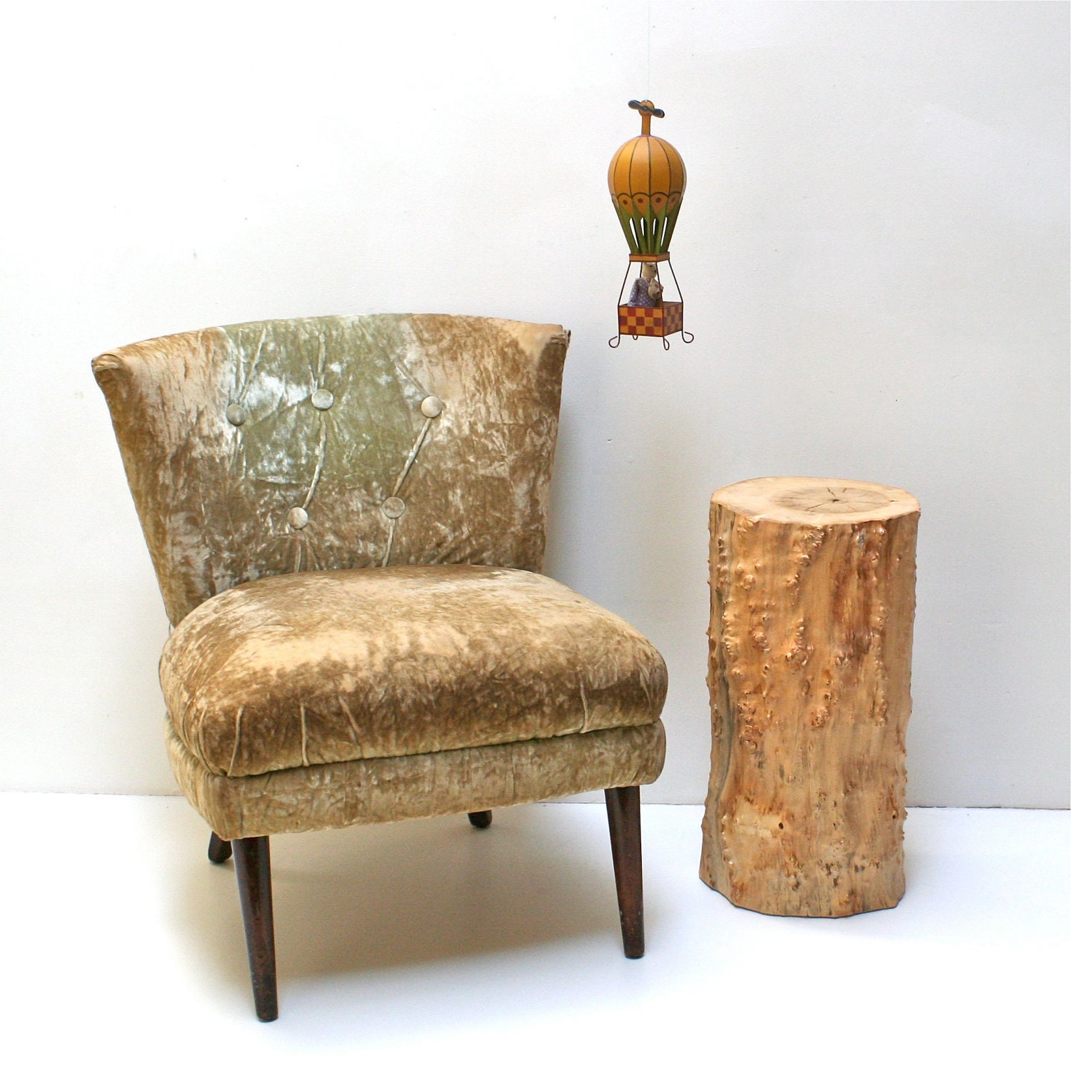 Tree Stump Nightstand End Side Table Stool Seat Organic