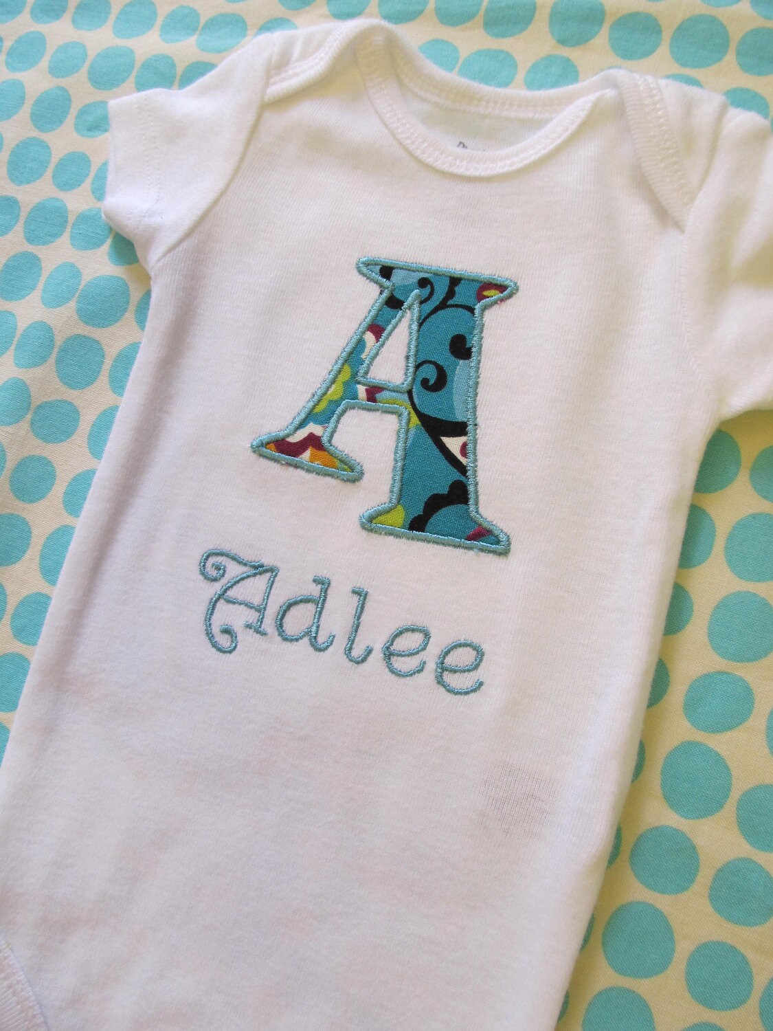 Personalized Initial Bodysuit and Diaper Cover Set