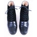 Vintage Black Leather and Suede Lace Up Ankle Boots Size 8