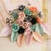 Rondelle Collection Perles Small Mulberry ROSE Paper Flowers and leaves embellishments cardmaking album journal