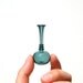 Miniature Bottle in Teal, Hand Blown Glass