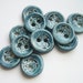 Aquamarine Blue Flower Ceramic Buttons