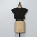 1960s black blouse / ribbon top
