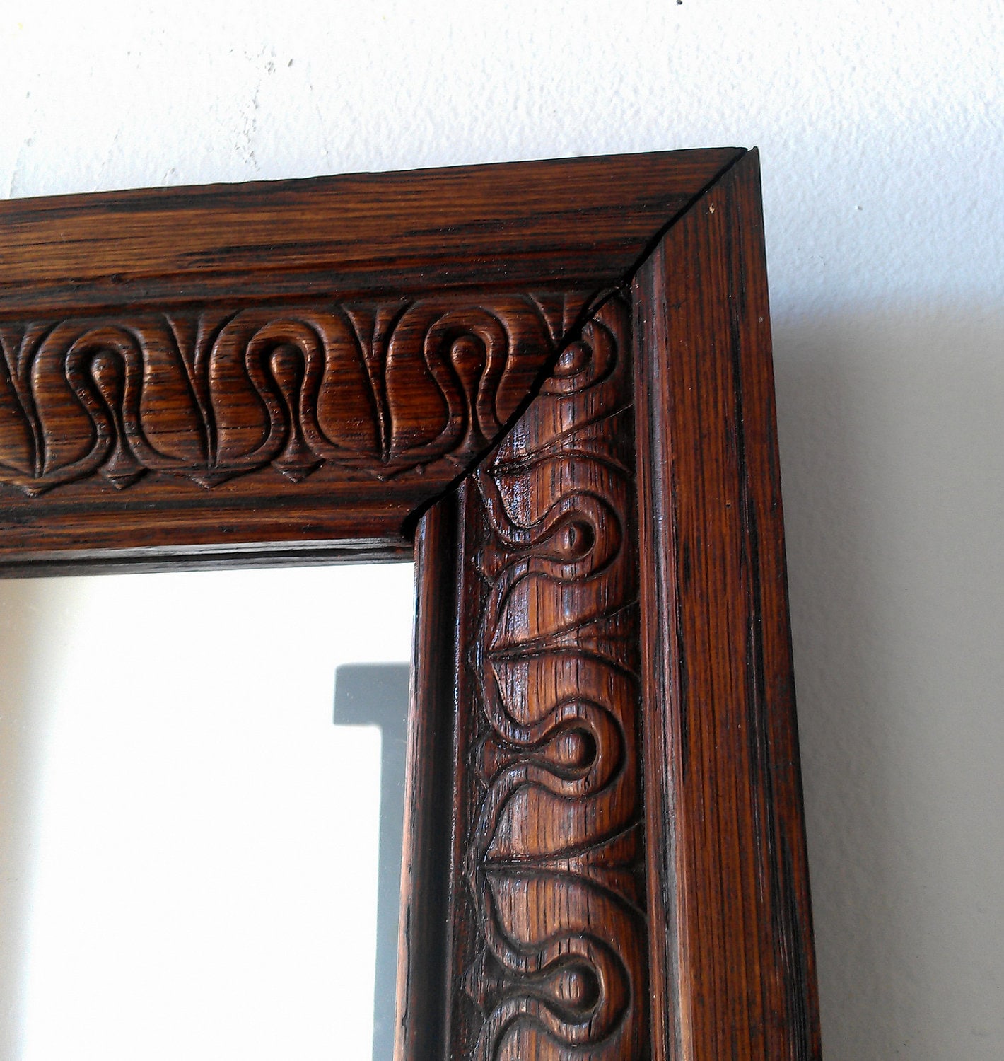 Wall Mirror in Antique Dark Wood Frame