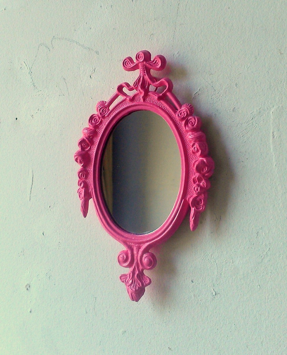 Small Pink Mirror Vintage Frame Cubicle Mirror Pink Nursery
