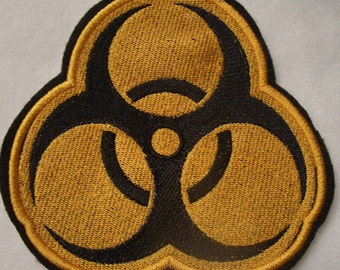 Biohazard symbol embroidered iron on patch