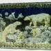 Polar Bear Scene Wall Hanging Velvet Picture Tapestry - Arctic Scene Rug