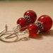 Ember - Red Agate Stone Earrings - Handcrafted Sterling Silver Earrings