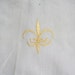 Vintage French Embroidered Sheet with Yellow Fleur de Lis