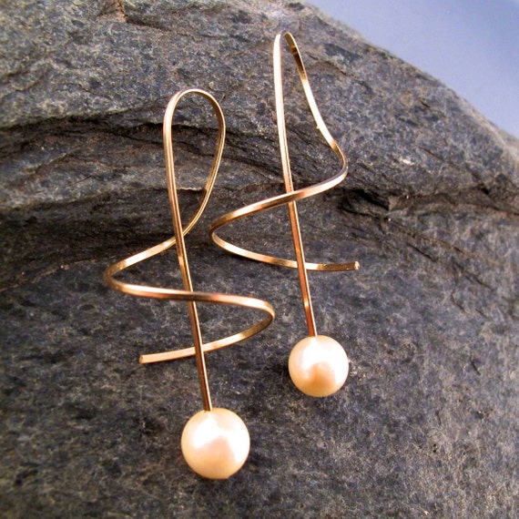 Spiral Threader Earrings. Coil EARRINGS . by CecileStewartJewelry