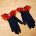 Vintage 1950s Gloves - 50s Van Raalte Navy Gloves - The Gwen