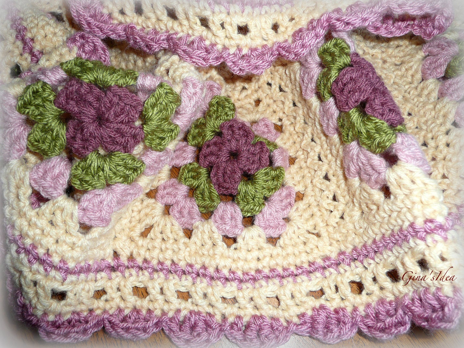 baby granny crochet square blanket GinasIdea Crocheted BABY by Afghan BLANKET Granny GIRL Soft