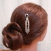 TRUE Vintage Art Deco Flapper Black & Clear Rhinestone Dangle Bridal Hair Pin, Heirloom OOAK Jeweled Bobby Pin
