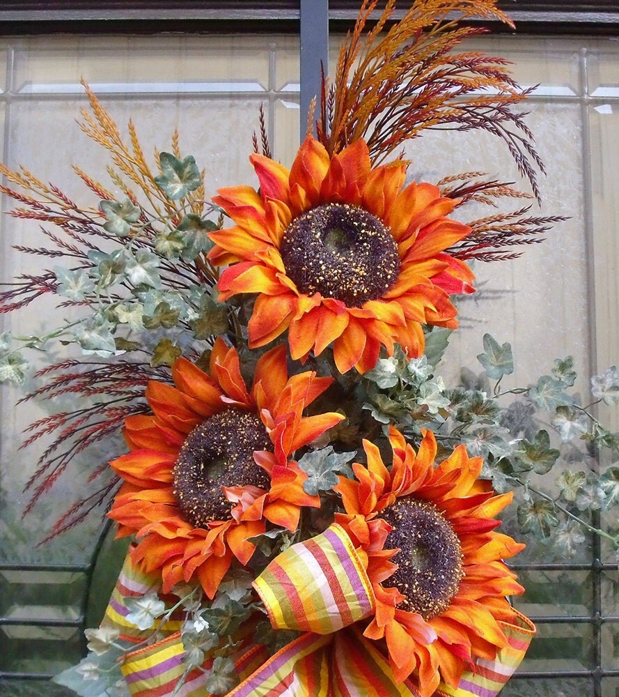 Sunflower Swag Fall Decorations Wall Floral Arrangement