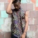 90s Unisex Silk Short Sleeve Blouse Medium