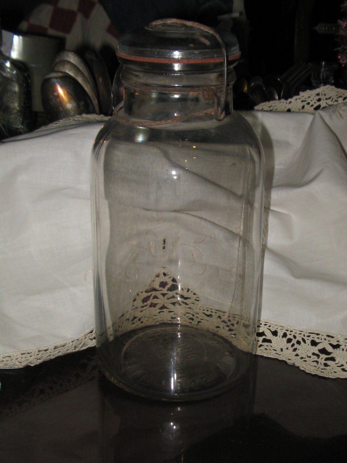 Vintage 1950s Large Storage Jar Cleveland Fruit Juice Company